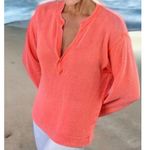 J Crew Oversized 100% Linen Pullover Women Small Long Sleeves Beach Travel Pink Photo 9