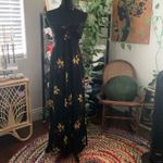 Free People Black Hawaiian Floral Bandeau Bust Open Back Halter Midi Maxi Dress Photo 0