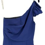 Shoshanna  Stacie One Shoulder Mini‎ Dress Blue Designer Classy Formal Size 2 Photo 3