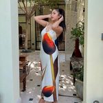 ZARA  Floral Maxi Dress strappy bodycon fitted bohemian summer vacation casual  Photo 2