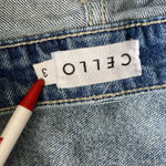 Cello Jeans Womens 3/26 Blue High Rise Straight Leg Ripped Distressed Stretch Photo 6