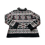 Snowflake Women's S Nordic Fair Isle Lambswool Angora Jacket Cardigan Sweater Black Photo 2