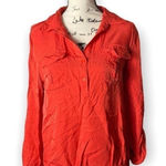 Edith Ella XL Orange Button Down Shirt Women’s Long Sleeve Photo 0