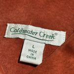 Coldwater Creek  large 100% Leather two button blazer jacket Rust Orange 3/4 slvs Photo 5