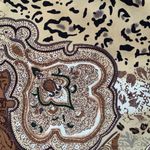 Vintage 90s Maxi Dress Cream Brown Leopard Animal Print Paisley Sleeveless Size M Photo 8