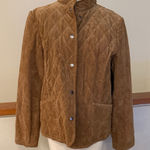 Charter Club  quilted Tan suede Leather Jacket size large Photo 0