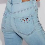 EXPRESS Super High Waisted Embellished Ripped Ankle Leggings Jeans Size 2 Short Photo 6