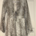 Altar'd State  Romper Snakeskin Print Tie‎ Front Long Sleeve XS Photo 0