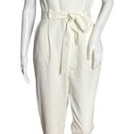 New Look Jumpsuit Womens 4 White Crop Neutral Minimalist Preppy Clean Girl Photo 0