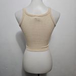Princess Polly  Beige Ribbed Butterfly Cropped Tank Top Size 6 Photo 4