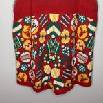 Eyeshadow Ugly Christmas Sweater Knit Romper Jumper Shorts Womens M Holiday Festive Bows Photo 5