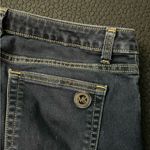 Michael Kors  Dark Wash Izzy Skinny Jeans Fitted‎ Gold Thread Size 8 Photo 6