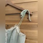 Vintage Size Small Baby Blue Lace Tiered Tie Strap Coquette Prairie Maxi Dress Photo 6