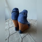 Kate Spade Elegant Classy Navy Blue Suede Women's Wedge Heels Sandals Size 7 Photo 9