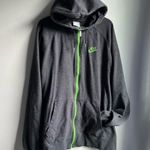 Nike Zip Up Hoodie Sweatshirt Gray and Neon Green XXL Photo 1