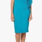 Trina Turk NWT Blue Asymmetrical Ruched Cocktail Dress Photo 4