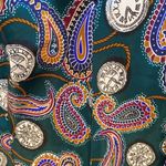 Violets & Roses vintage Womens large sleeveless green paisley clock print dress Photo 5