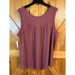 Ava James  mauve waffle knit sleeveless plus size blouse size 2X spring nwt (0427 Photo 3