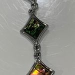 Sterling Silver Bracelet with multiple color chips Photo 2