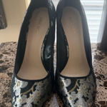Nine West Black and Silver Floral Heels Brand New! Photo 0