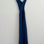 l*space L Navy Blue Sleeveless Halter Neck Open Back Criss Cross Maxi Dress S Photo 2