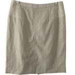 Comptoir Des Cotonniers Linen Blend Metallic Detail Khaki Pencil Skirt S Small Photo 0
