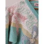 Jaclyn Smith Gorgeous Vintage 80s  Pastel Bow Sweater Size Medium Photo 5