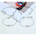Boutique NEW Silver‎ Bracelet Set Boho Cuff Bangle Feather Triangle Rhinestone Jewelry Photo 6