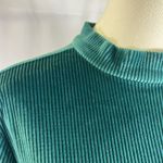 Modcloth Corduroy Ribbed Green Bodycon Midi Dress Mock Neck Women's Size L Photo 1