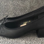 Black Block Heel Ballet Flats Size 5 Photo 0