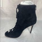 Coach  Lena Black Suede Leather Sexy Fun Open Toe Ankle Boots bootie [size 7.5] Photo 1