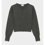 Aritzia Wilfred golightly heather charcoal gray grey Cardigan Ribbed Trim m Photo 0