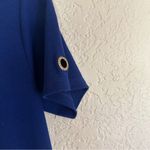 Quacker Factory Blue White Size XS Short Sleeve Striped Hem Knit Dress Grommets Photo 10