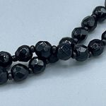 Vintage black facetted beaded double strand necklace W.Germany. Photo 3
