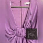 Mac Duggal NEW Ieena for Long Sleeve Front Knot Jersey Mini Dress Photo 6
