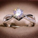 Zinc ⚠️ Clearance NWT  Rhinestone Ring silver with white zirconia stone
Size 6 Photo 0