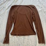Women Long Sleeve Shirt Size Small Brown Photo 1