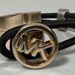 Michael Kors Black Gold ‘MK’ Logo Designer Cuff Bracelet Jewelry 🖤✨ Photo 0
