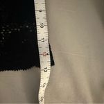 Chico's  Black Suede Leather Laser Cut Lace Hem Jacket Size 1 M Boho Western Chic Photo 4