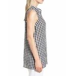Eileen Fisher  Womens Gingham Organic‎ Linen Sleeveless Tunic Black Small NWT Photo 3