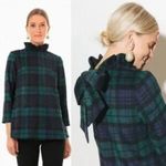 Tuckernuck  Blackwatch Faye Plaid Wool Blend 3/4 Sleeve Blouse Green XS Photo 1