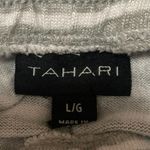 Tahari Women's Gray White Striped Straight High Waist Trousers Lounge Pants Sz L Photo 3