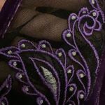 Bob Mackie  wearable art top‎ purple velvet long sleeve blousee Photo 3