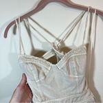 Mustard Seed  Women’s Open Back Denim Romper Cream Small NWT Photo 3