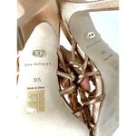 DEE OCLEPPO Belize Metallic Gold Copper Caged Mule Sandals In SZ US 9.5 Photo 2