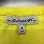 Heritage 1981  Short Sleeve Ruched Sleeve Basic T Shirt Womens Small Yellow Photo 2