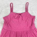 Torrid  Pink Eyelet Spaghetti Strap Mini Skater Dress Tie Front Size 1X 14 16 New Photo 3