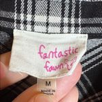 Fantastic Fawn  Black & White Plaid Flannel Button Up Shirt Women’s Medium Photo 2