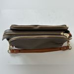 Valentina Leather Small Handbag Purse Short Chain Strap Gray Photo 2