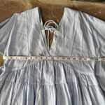 Nordstrom Blue chambray tiered ruffle V-Neck mini Dress spring boho festival Photo 4